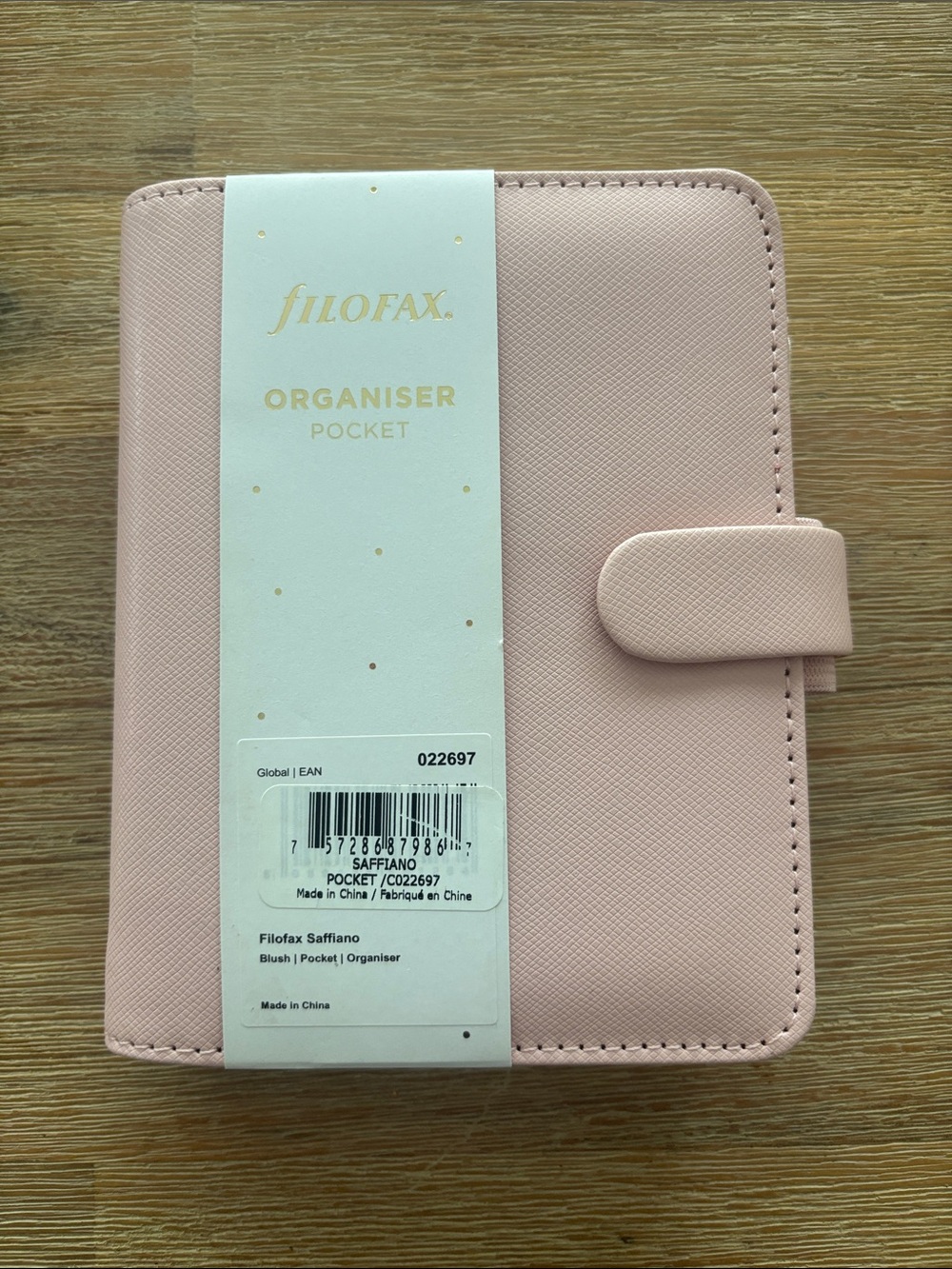 filoFAX Saffiano Pocket Organiser in Blush Pink